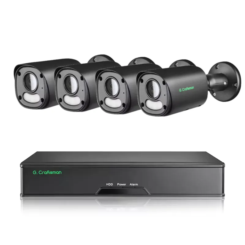 Zestaw 4 kamer G.Craftsman Tuba 6MP 25 kl/s Czarne