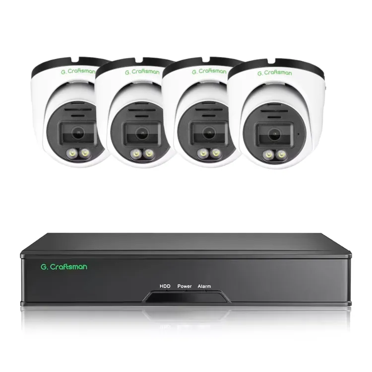 Zestaw 4 kamer G.Craftsman Kopułka 4MP 30 kl/s Białe