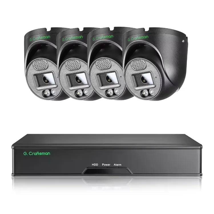 Zestaw 4 kamer G.Craftsman Kopułka 8MP 30 kl/s Czarne