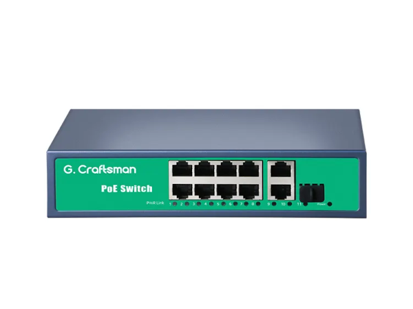 G.Craftsman Switch POE 8 x 100/1000 Mbit + 2 x 100/1000 Mbit + SFP 1000 Mbit
