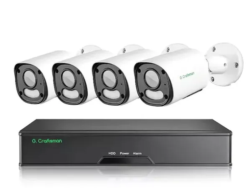 [195646449] Zestaw 4 kamer G.Craftsman Tuba 5MP 30 kl/s Białe