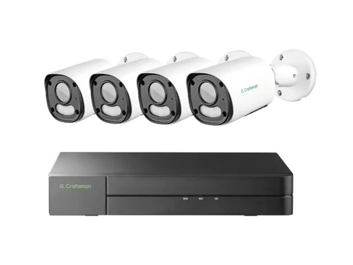 [197810693] Zestaw 4 kamer G.Craftsman Tuba 4MP 30 kl/s Białe + HDD 2TB dla Orange
